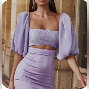 Purple Puff Sleeve Dress NEVER WORN